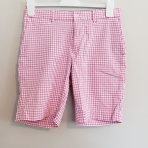 Polo Ralph Lauren Stretch Classic Fit pink white gingham shorts Size 30